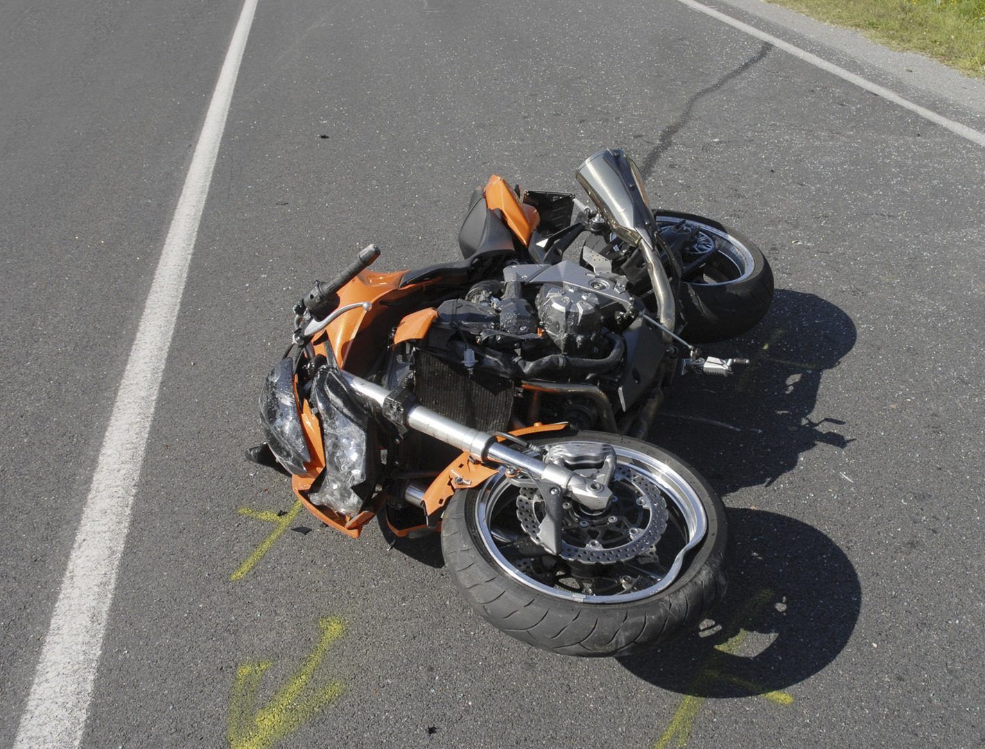 crashed motorcycle